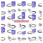 Zodiac Series (7 mm) - Related Gemstone w, Stainless Steel Spacers, zodiac charms, and Description- 12 pcs pack